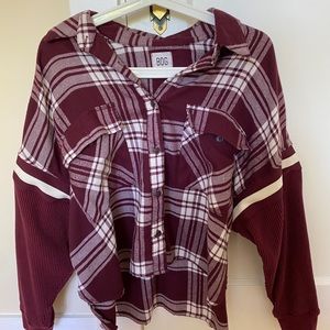 Cropped Warm Flannel Jacket Button Up | Urban Outfitters